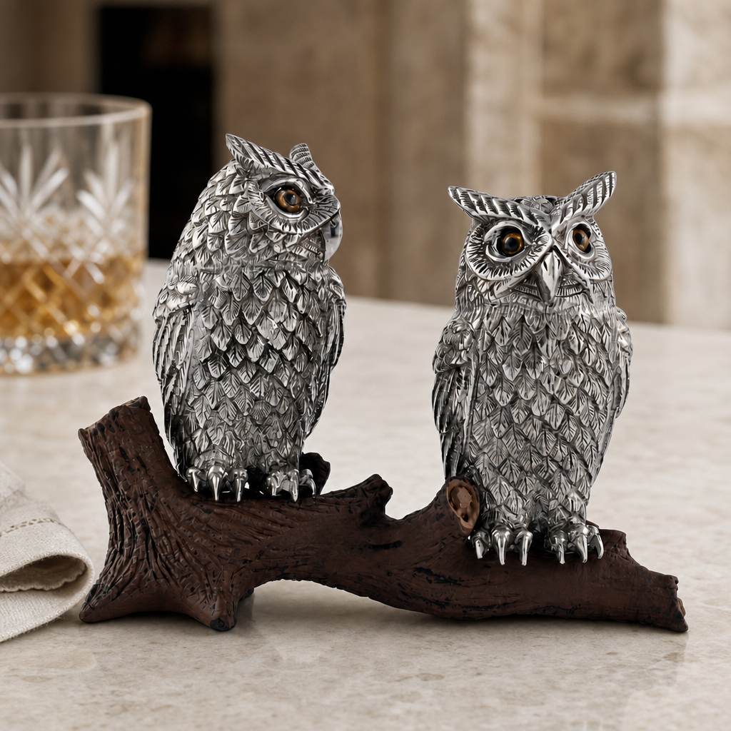 Owl on Log Salt and Pepper Shaker 2