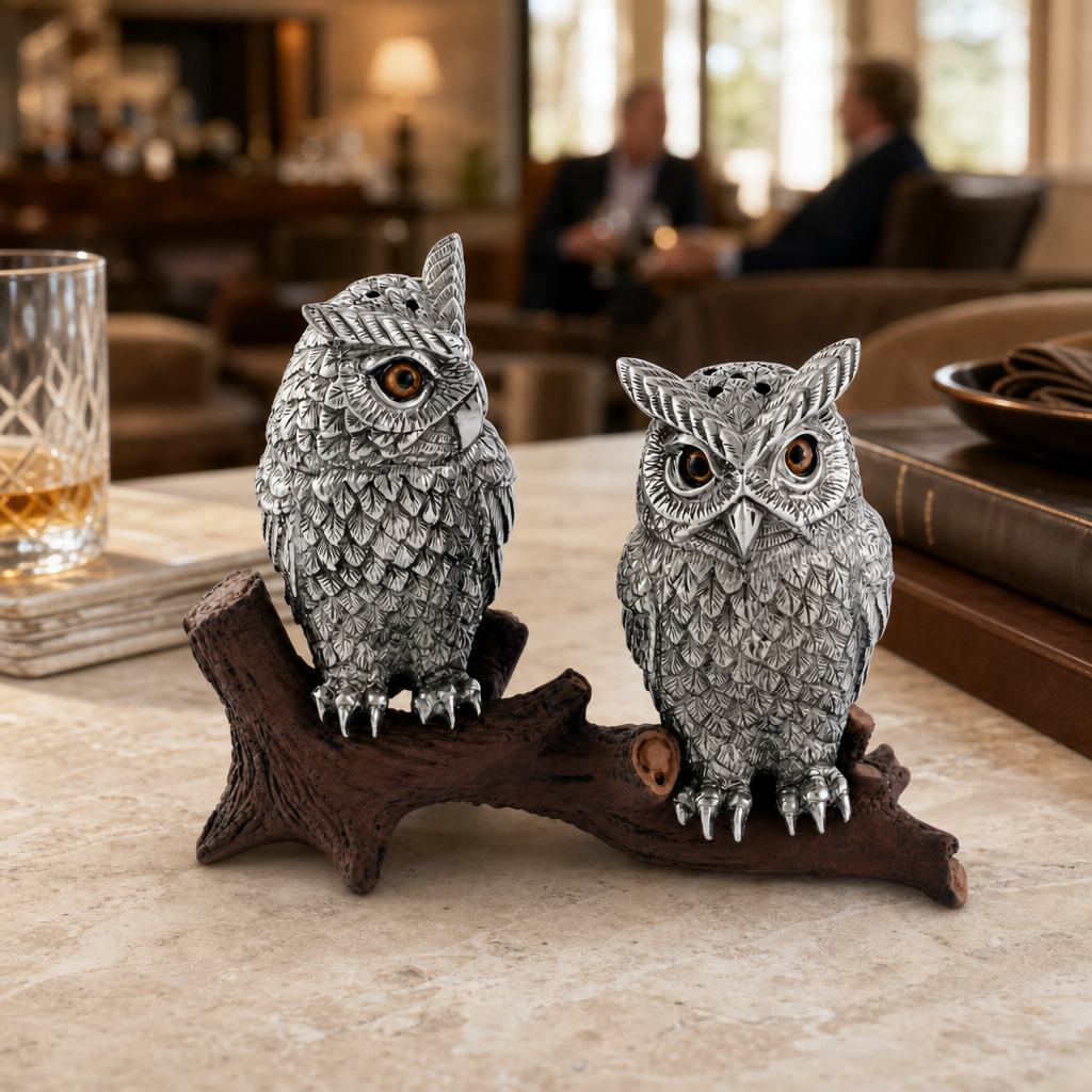 Owl on Log Salt and Pepper Shaker 7