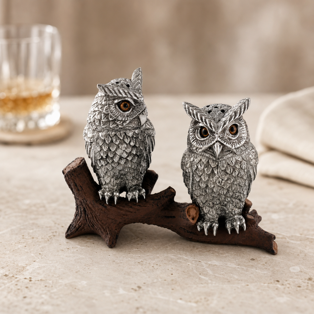 Owl on Log Salt and Pepper Shaker 3