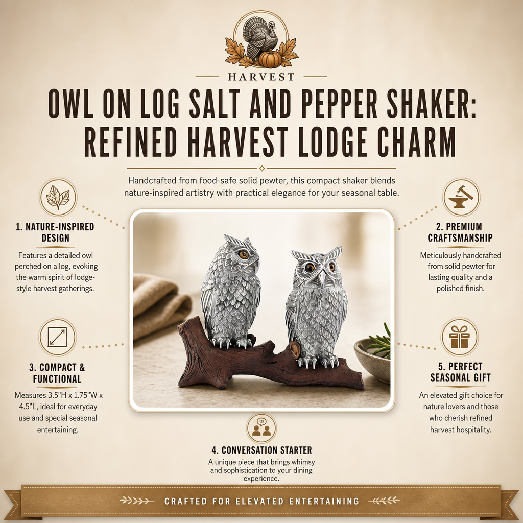 Owl on Log Salt and Pepper Shaker 3