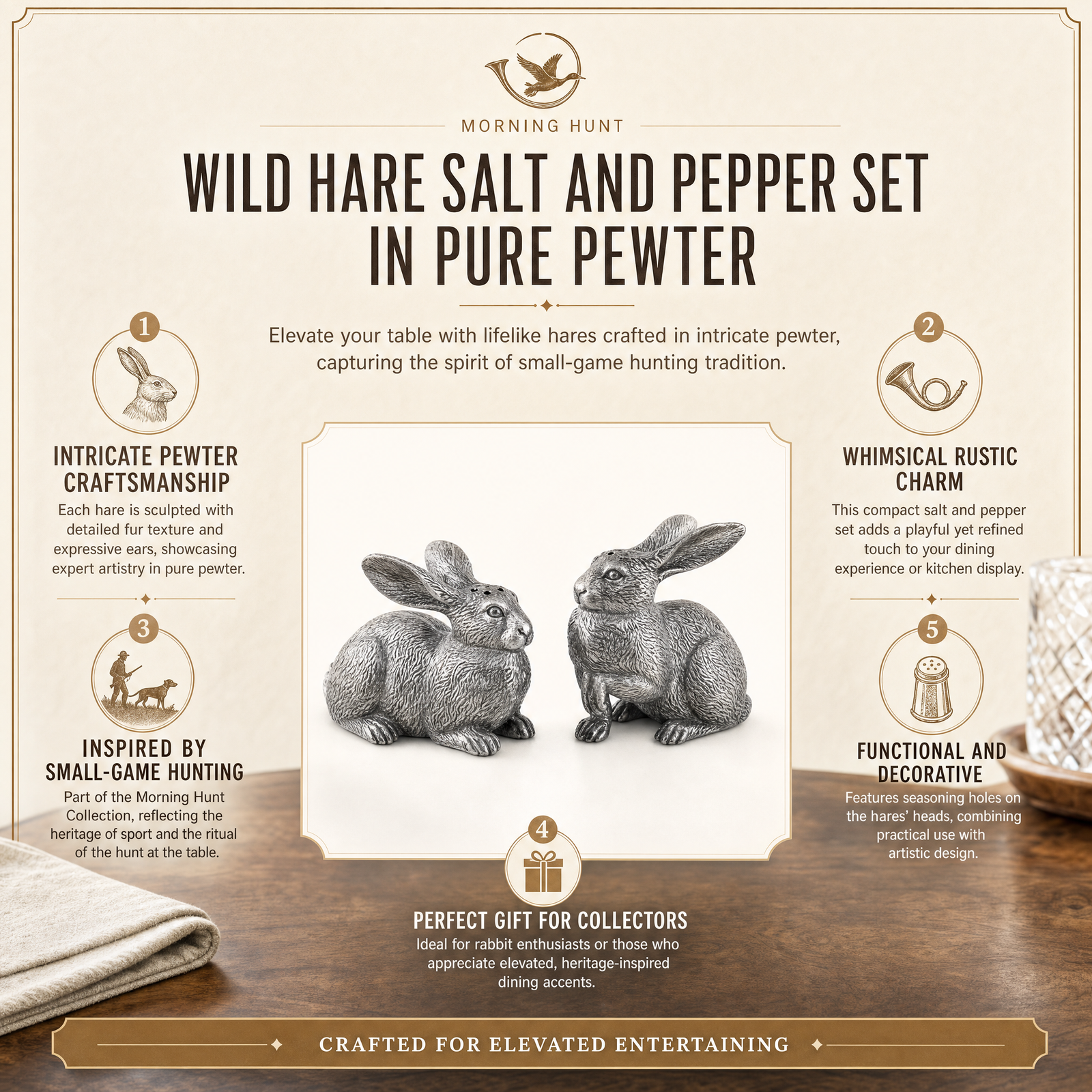 Wild Hare Salt and Pepper Set 10