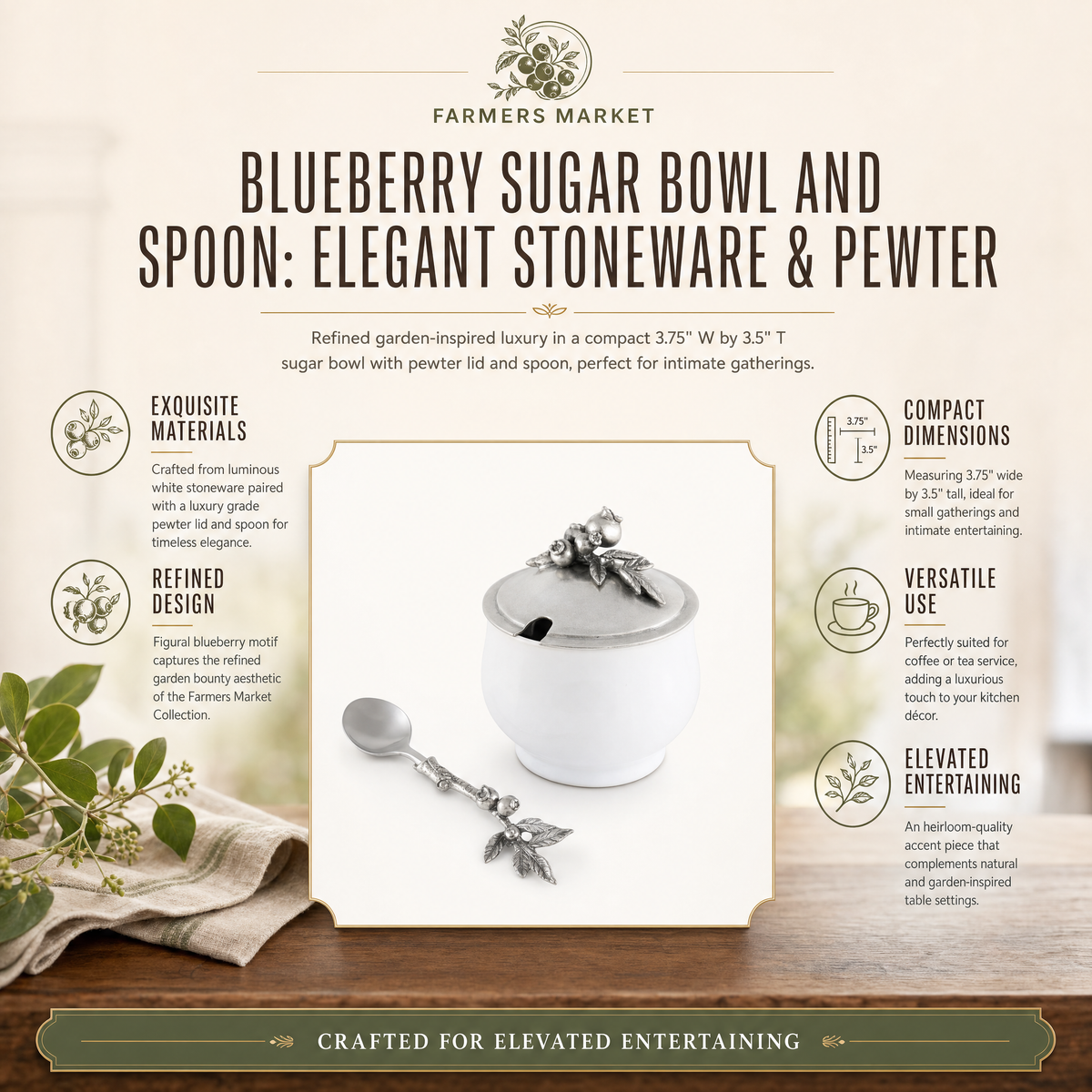 Blueberry Sugar Bowl and Spoon 11