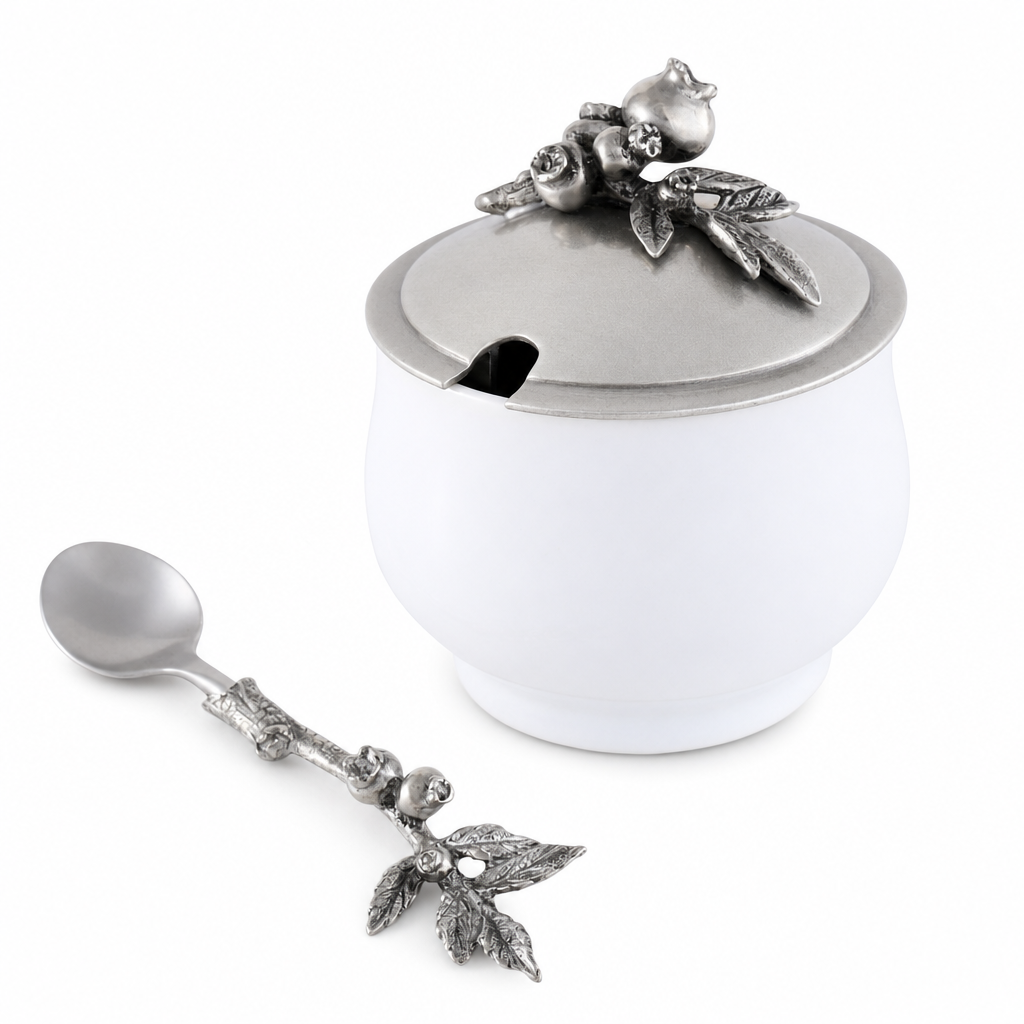 Blueberry Sugar Bowl and Spoon 1