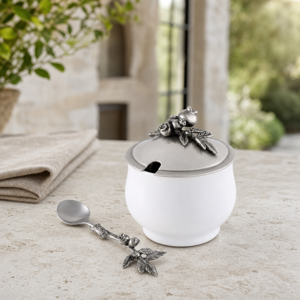 Blueberry Sugar Bowl and Spoon 2