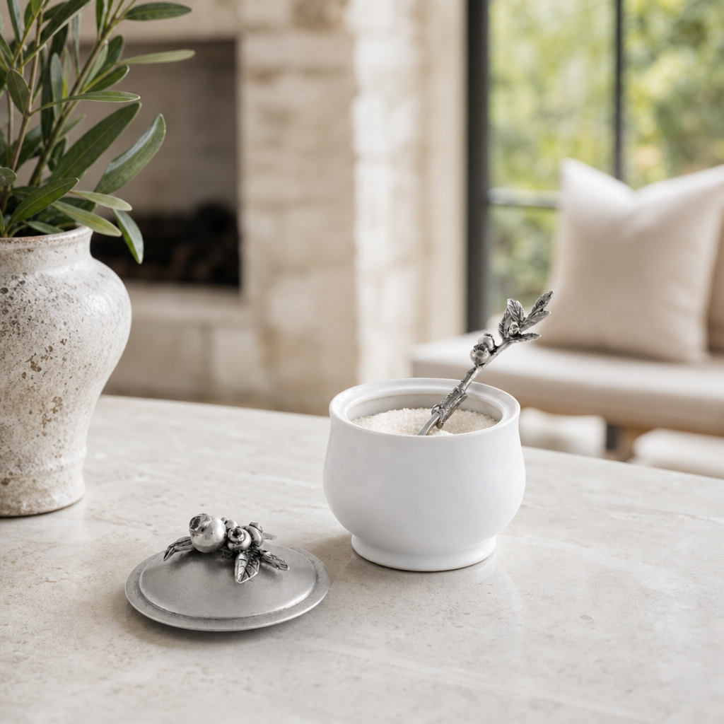 Blueberry Sugar Bowl and Spoon 3