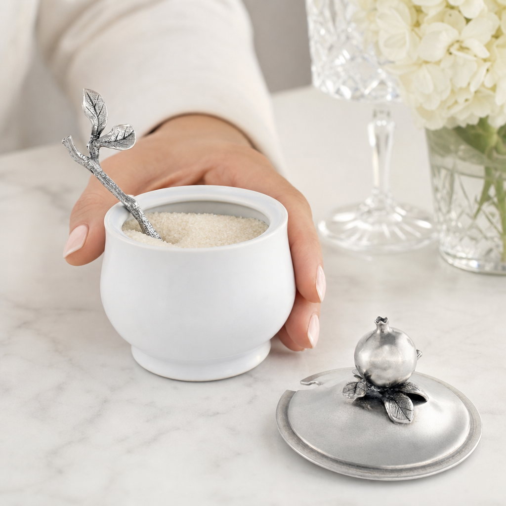 Pomegranate Sugar Bowl and Spoon 10