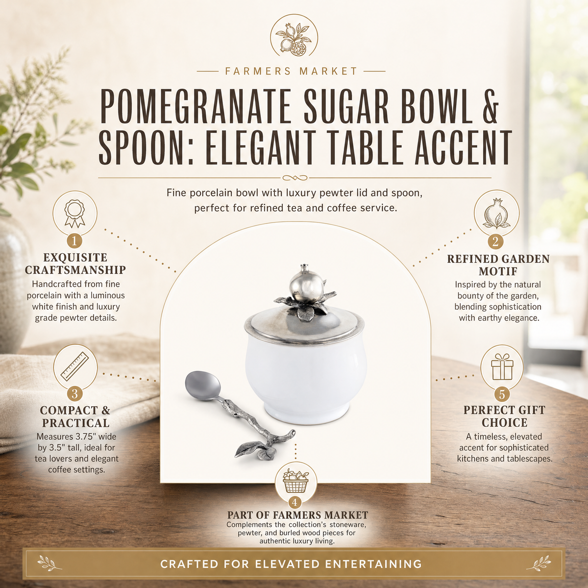 Pomegranate Sugar Bowl and Spoon 11