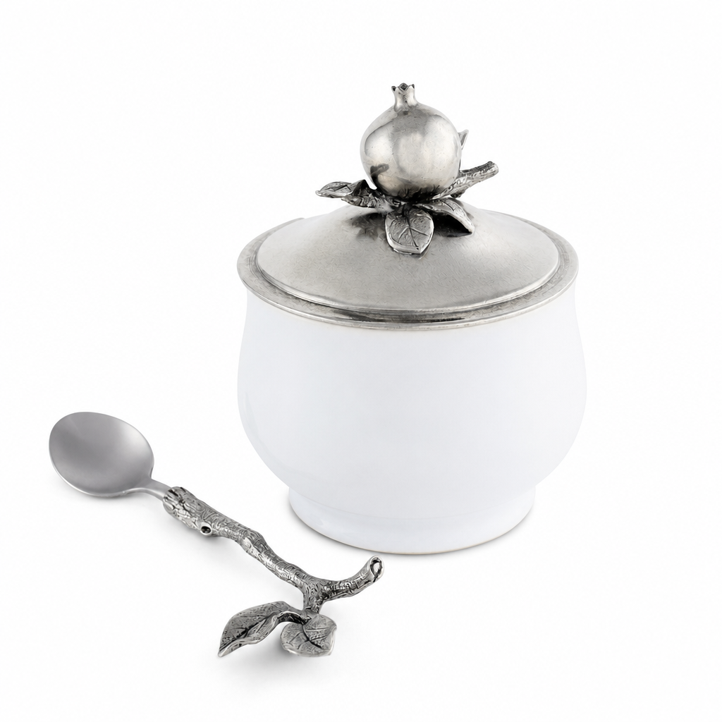 Pomegranate Sugar Bowl and Spoon 1