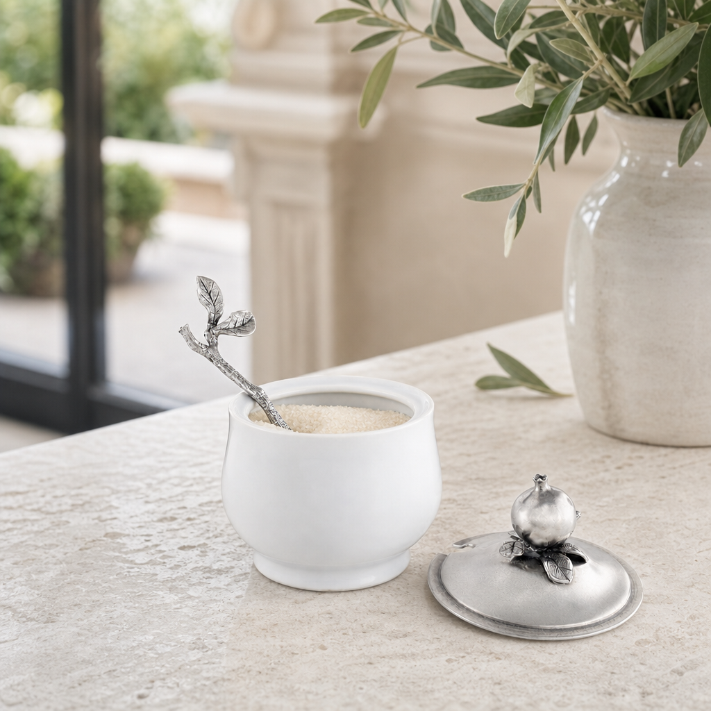 Pomegranate Sugar Bowl and Spoon 3