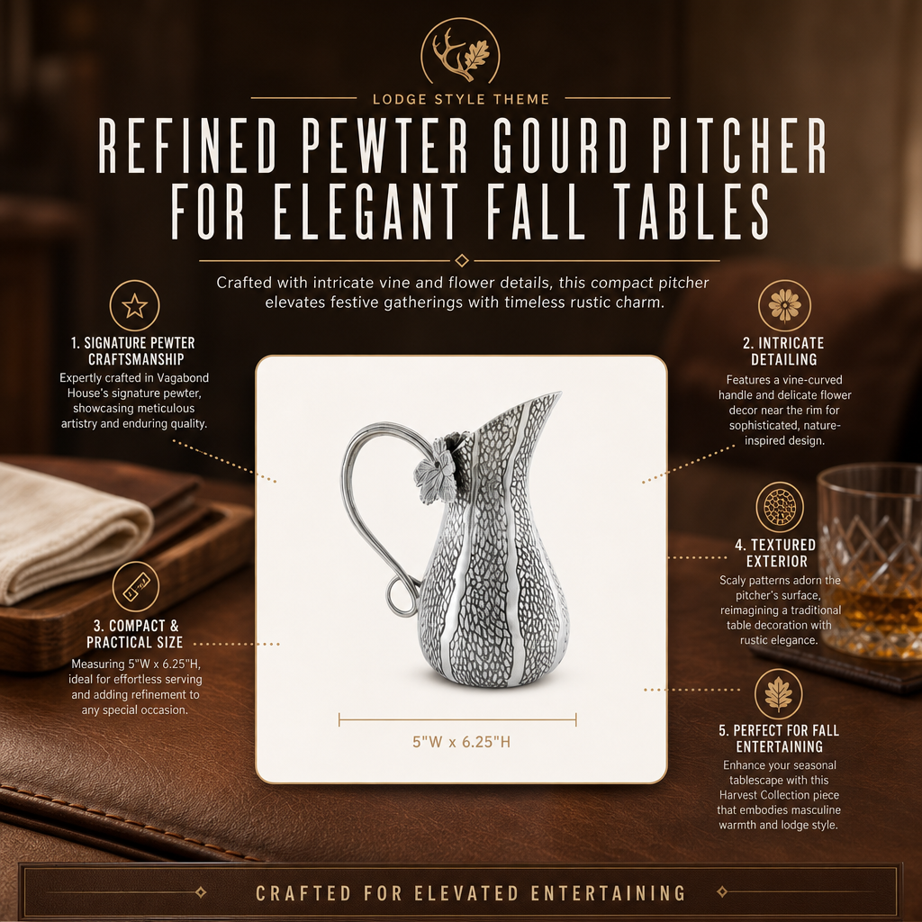 Refined Pewter Gourd Pitcher for Elegant Fall Tables