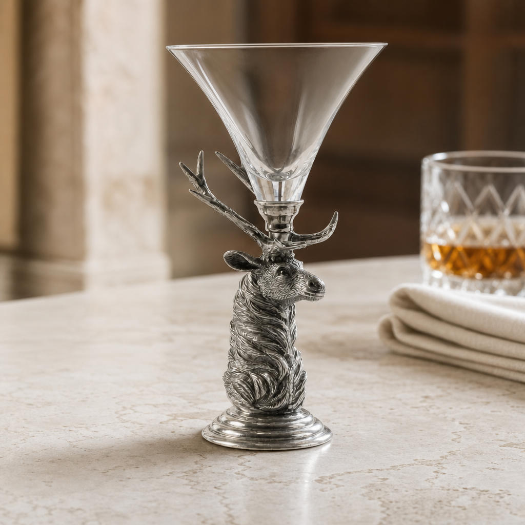 Elk Pewter Stem Cocktail Glass 2