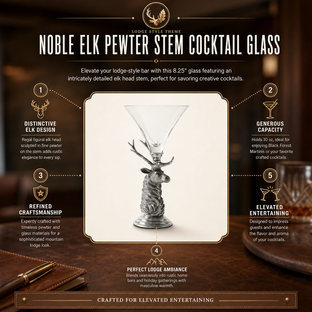 Elk Pewter Stem Cocktail Glass 1