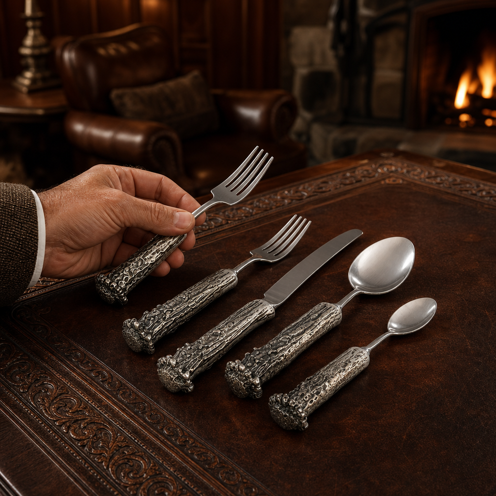 Pewter Antler Flatware Set 5