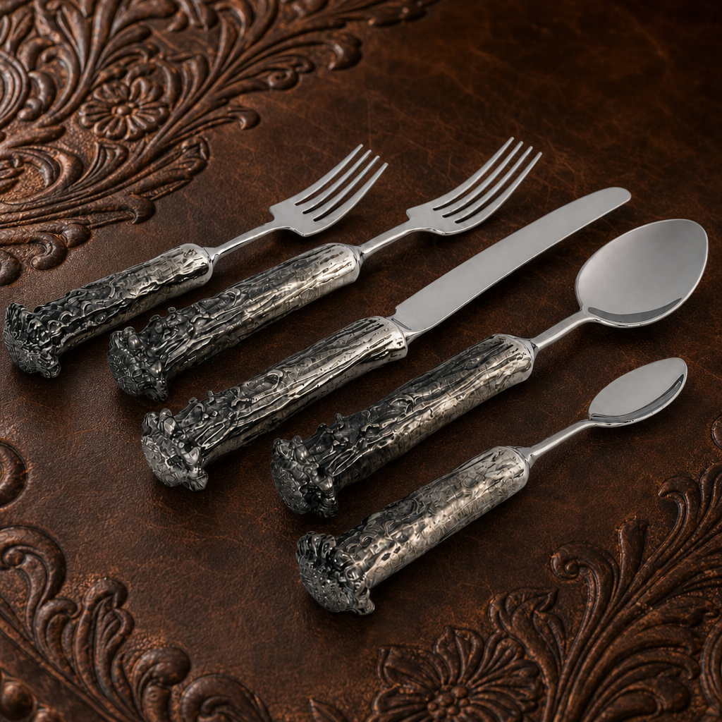 Pewter Antler Flatware Set 2