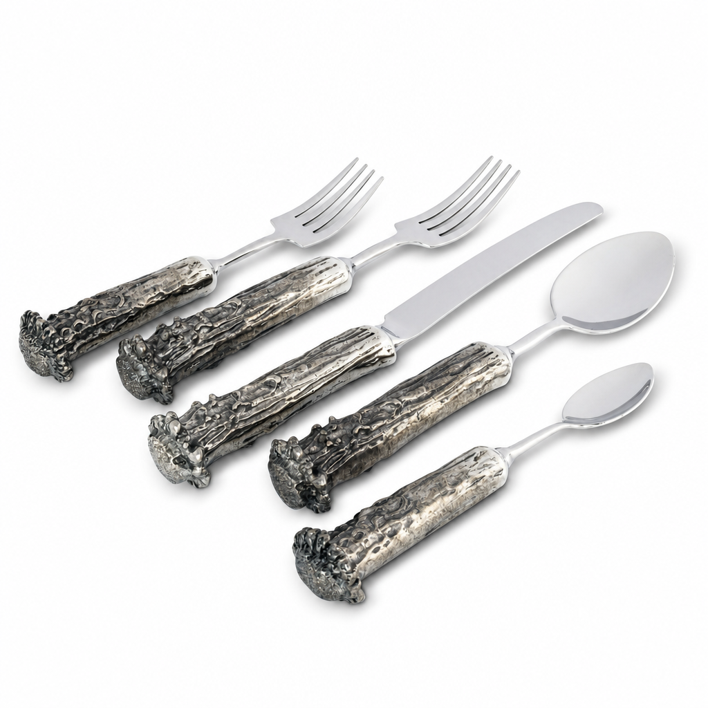 Pewter Antler Flatware Set 1