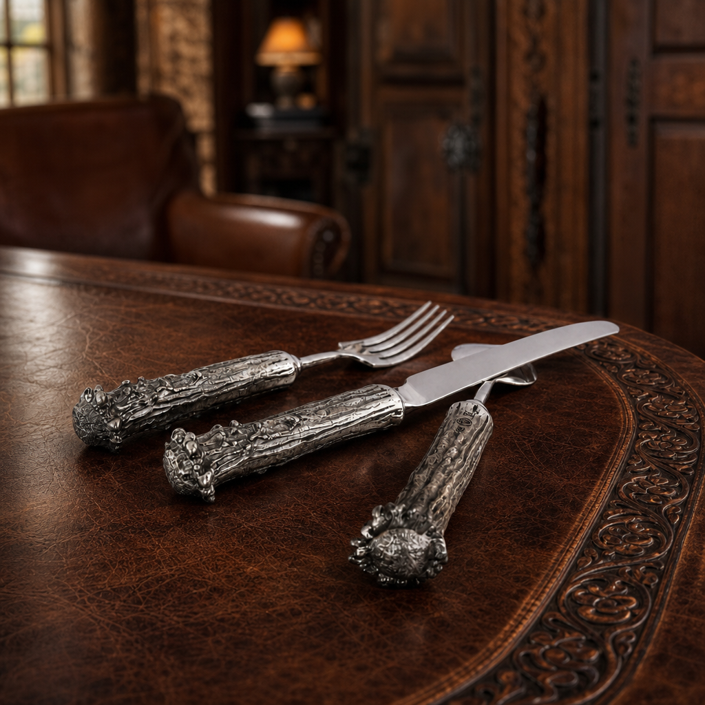 Pewter Antler Flatware Set 6
