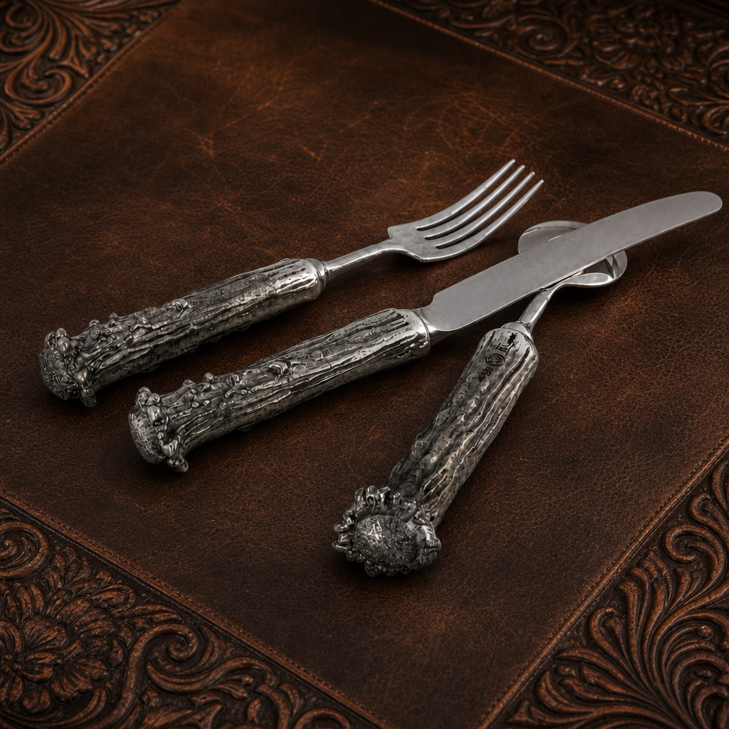 Pewter Antler Flatware Set 1