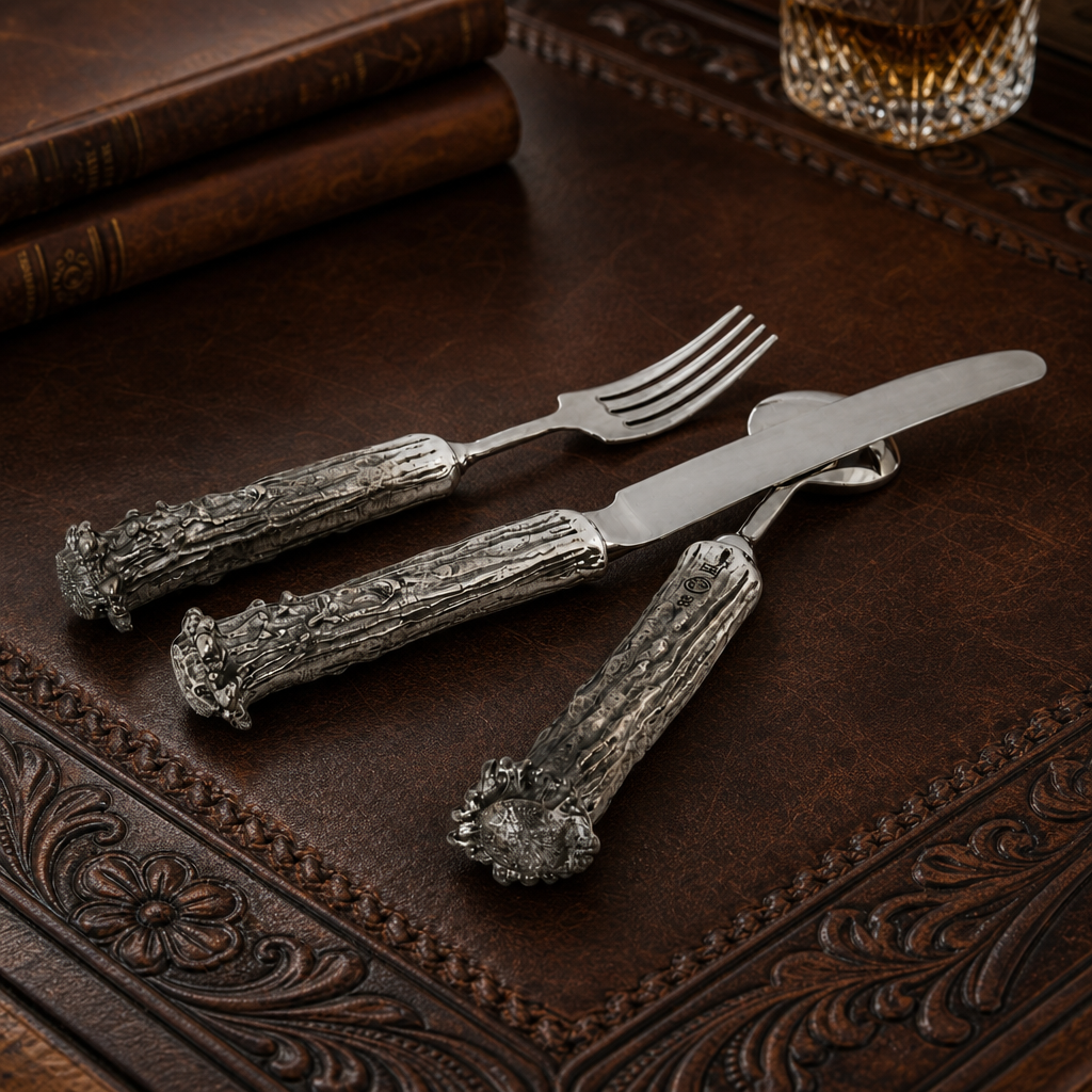 Pewter Antler Flatware Set 3