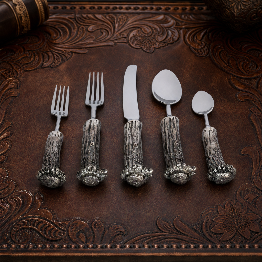 Pewter Antler Flatware Set 4