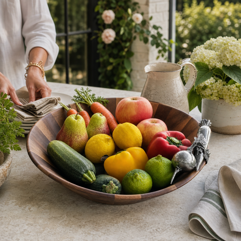 Garden Veggie Salad Serving Bowl 4