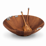 Lilacs Salad Bowl and Servers 1