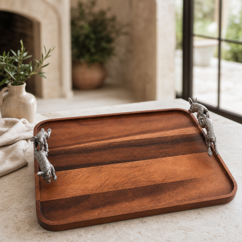 Hopping Bunny Wood Tray 4