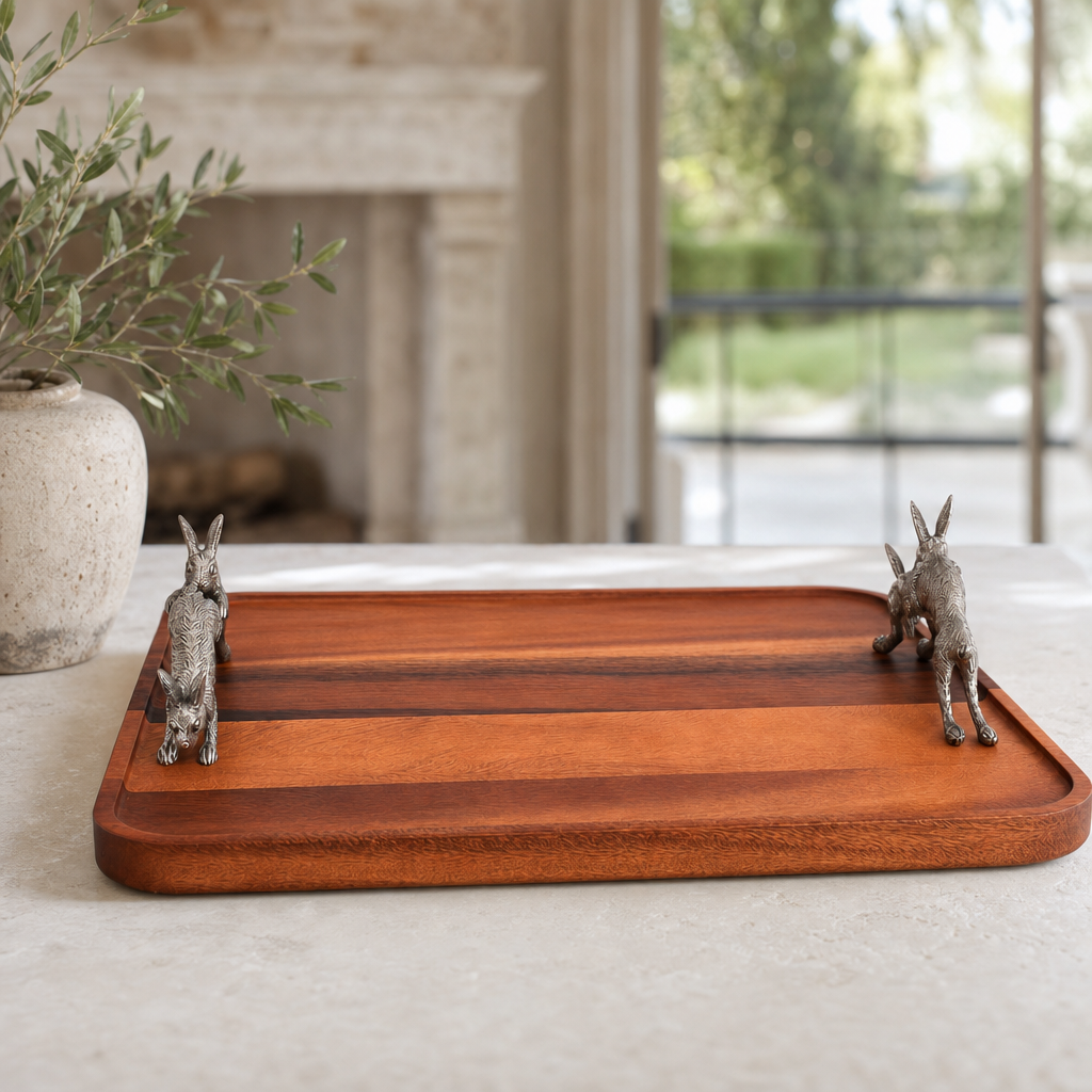 Hopping Bunny Wood Tray 4