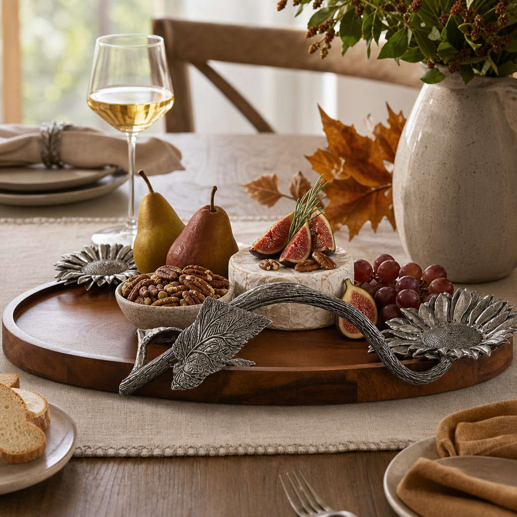 Sunflower Wood Serving Tray 8