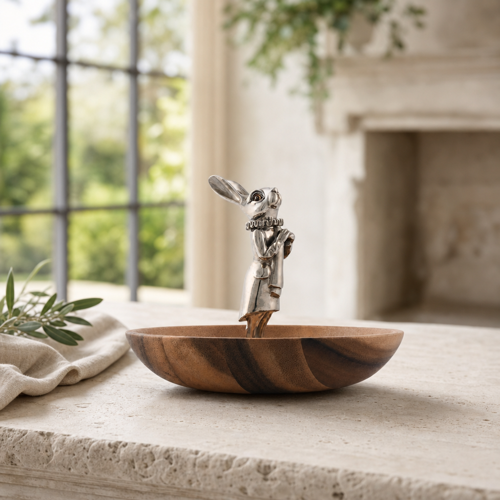Whimsical Bunny Wood Tidbit Bowl 2