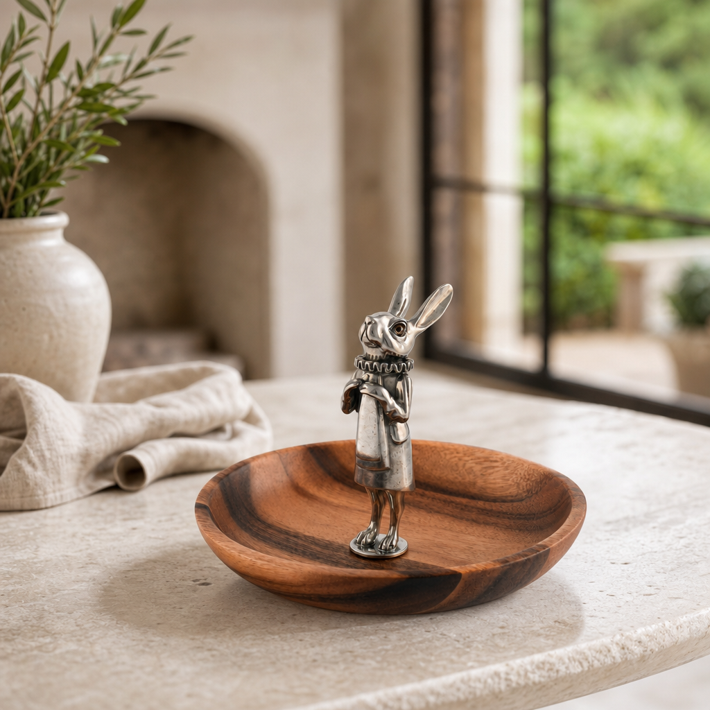 Whimsical Bunny Wood Tidbit Bowl 3