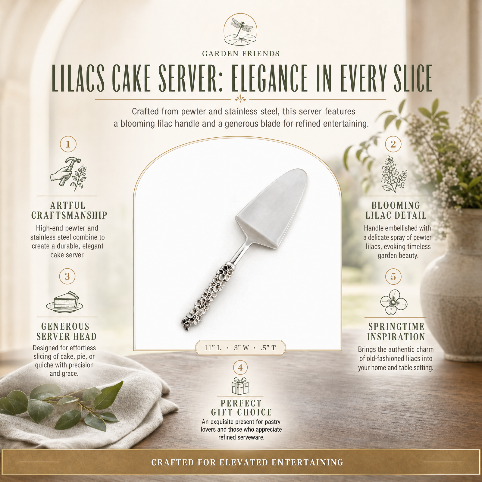 Lilacs Cake Server 9
