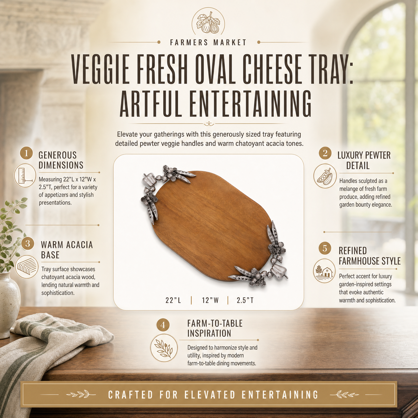 Veggie Fresh Oval Cheese Tray 7