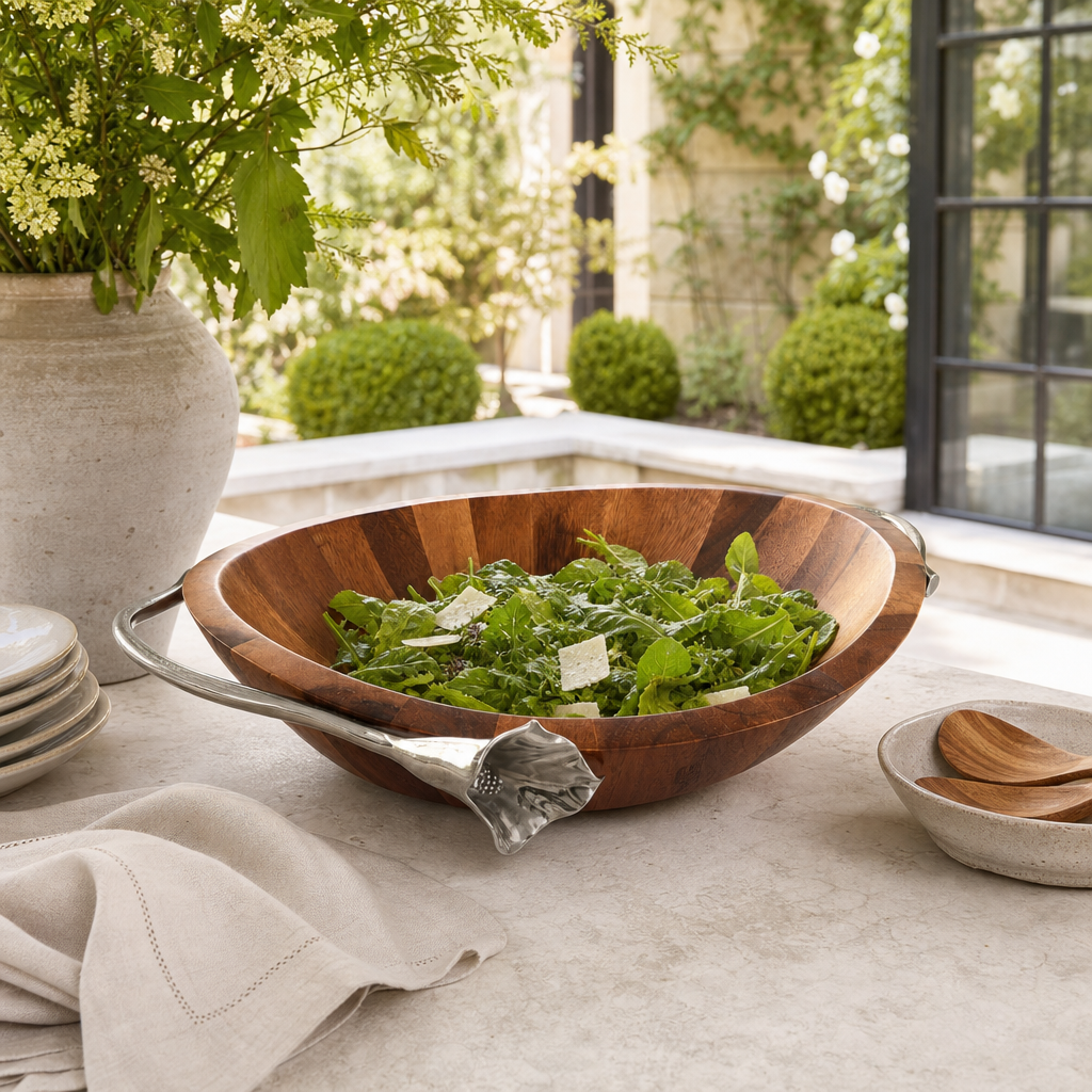 Lily Wood Salad Bowl 9