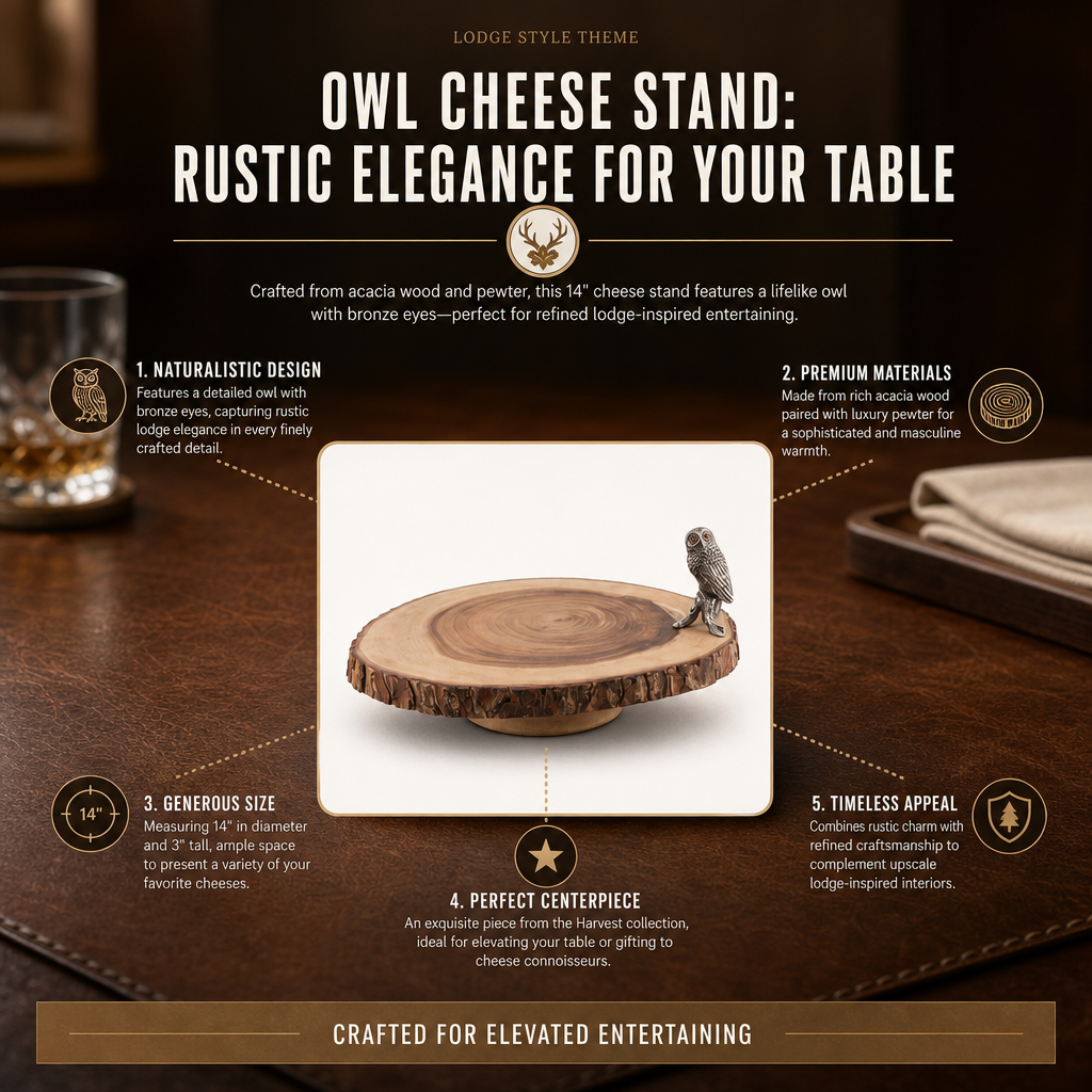 Owl Cheese Stand: Rustic Elegance for Your Table