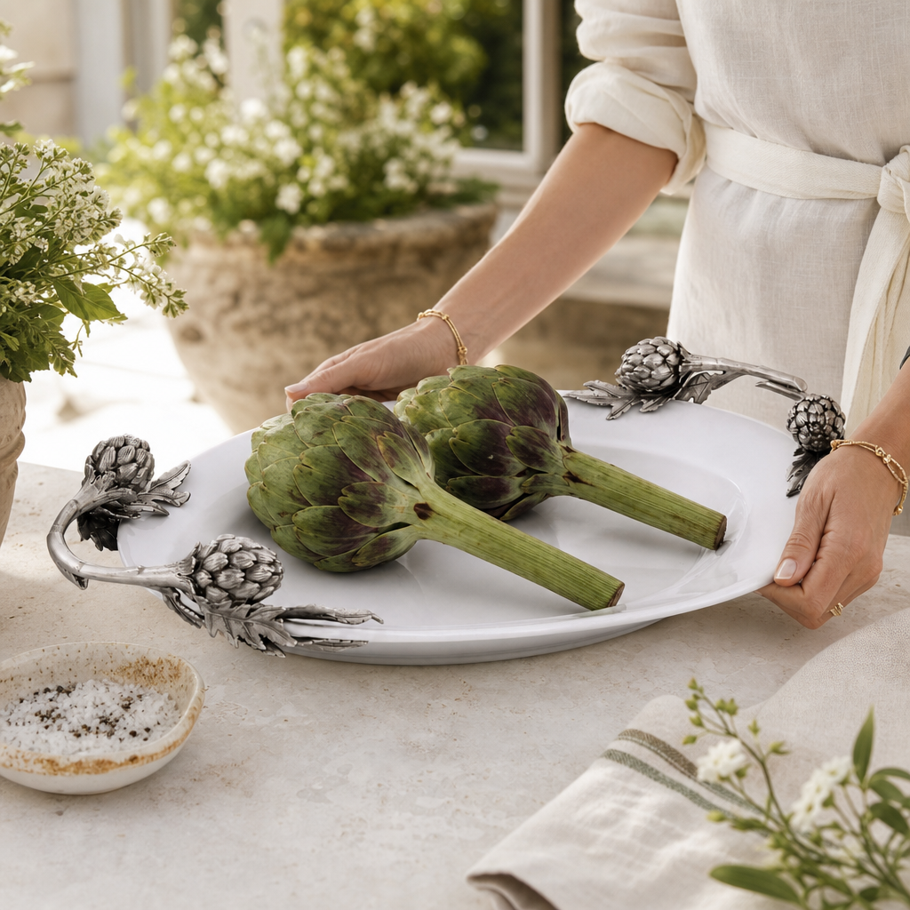 Artichoke Stoneware Serving Tray 4
