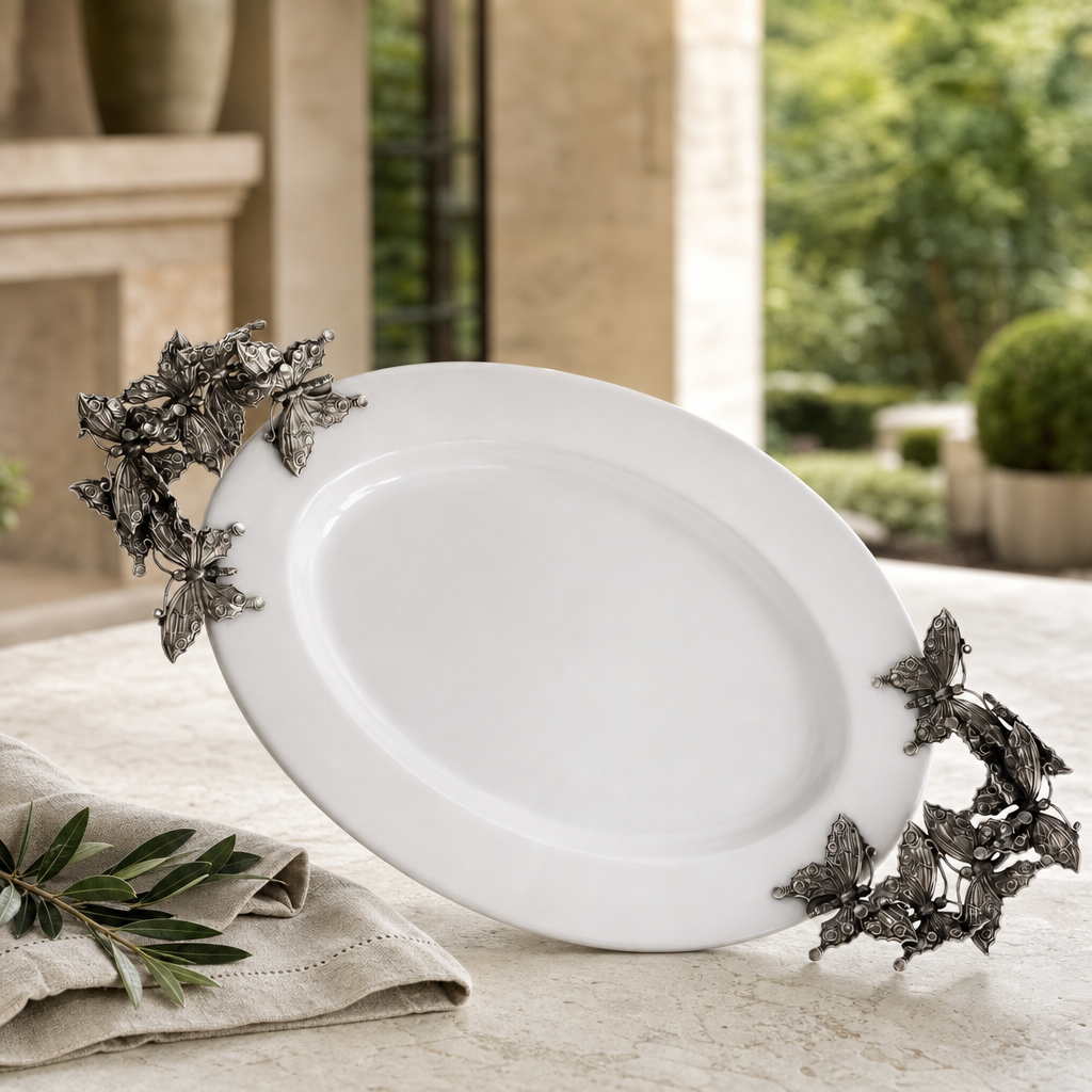 Butterfly Stoneware Tray Large 4