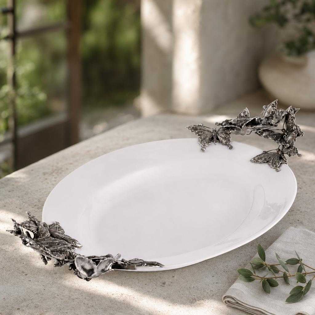 Butterfly Stoneware Tray Large 5