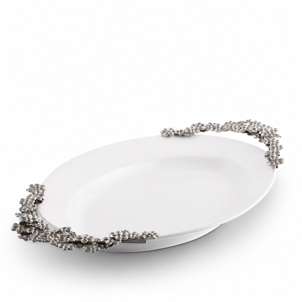 Lilacs Stoneware Serving Tray 1