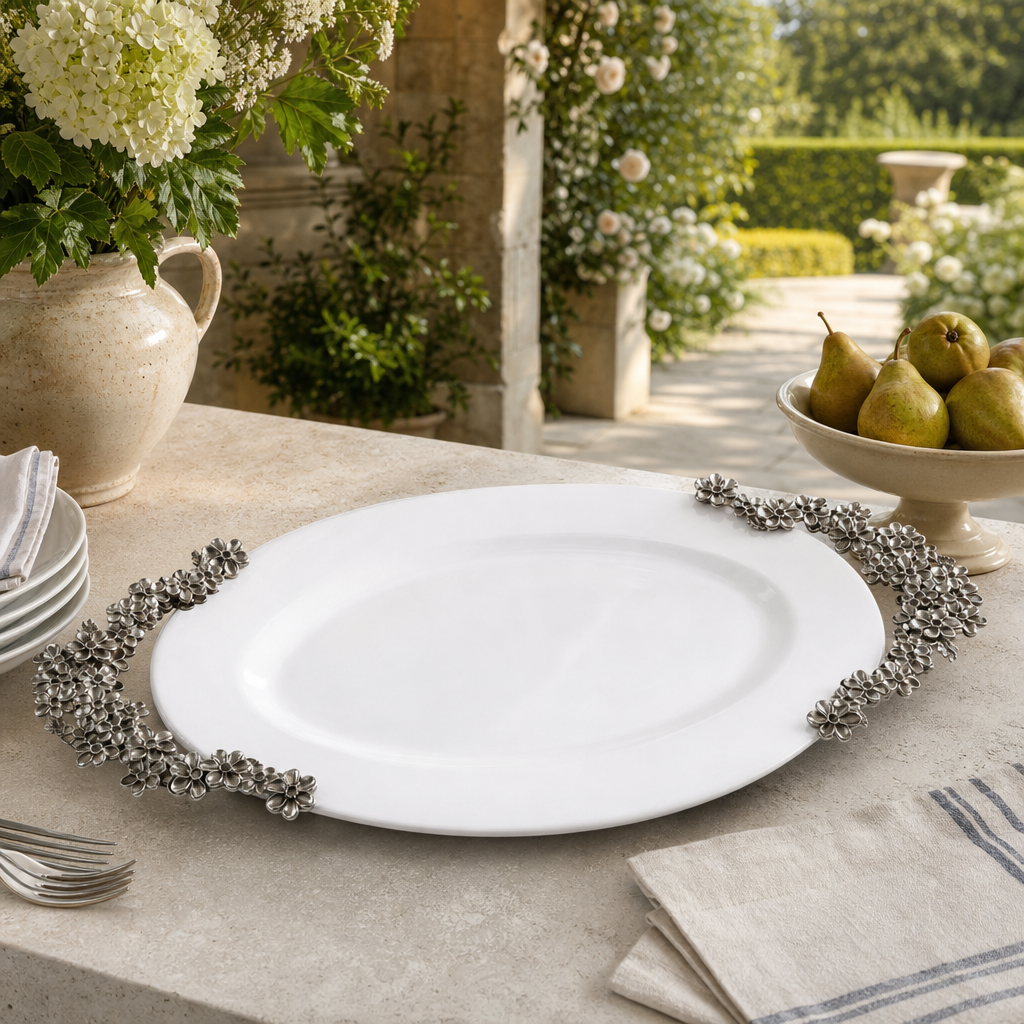 Lilacs Stoneware Serving Tray 9