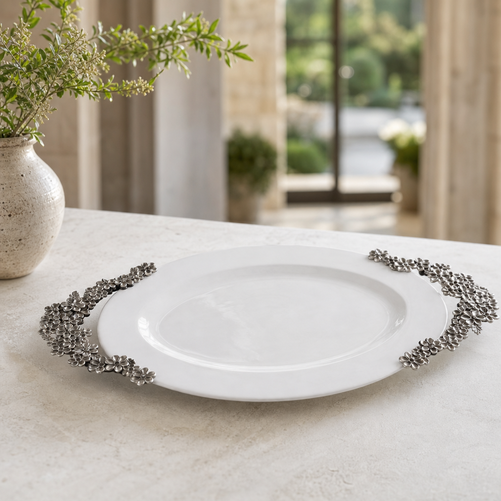 Lilacs Stoneware Serving Tray 5