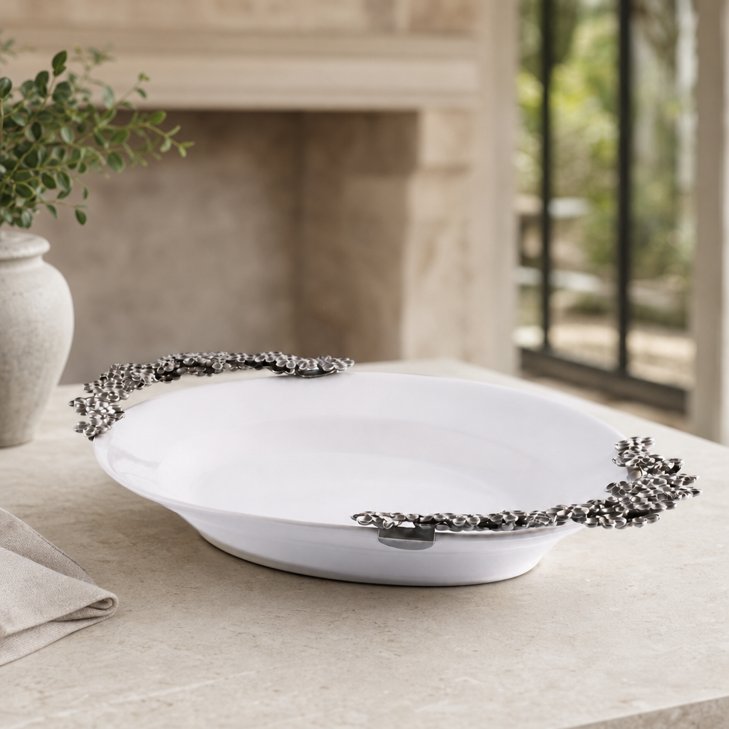 Lilacs Stoneware Serving Tray 4