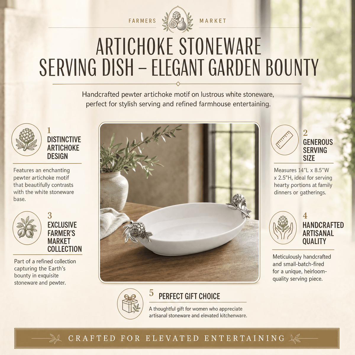 Artichoke Stoneware Serving Dish 11