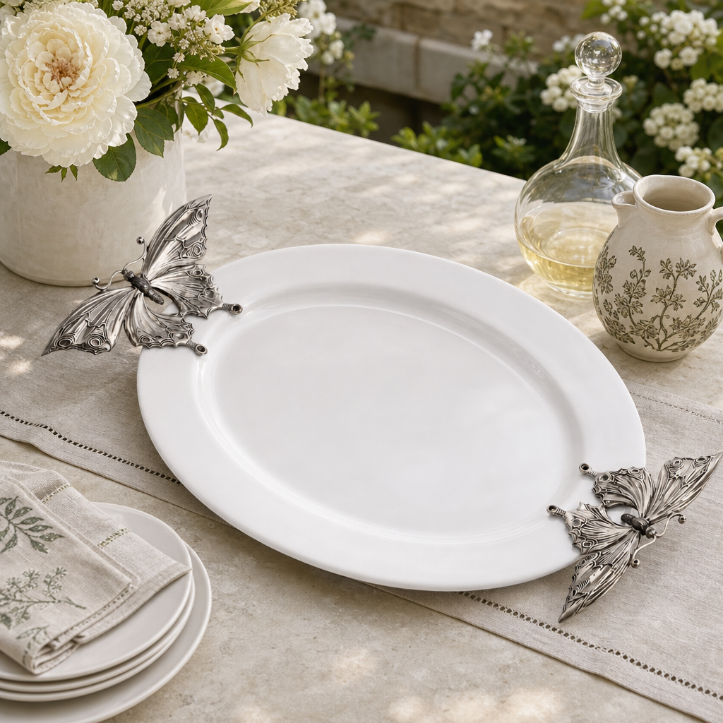 Butterfly Stoneware Tray X-Large 7