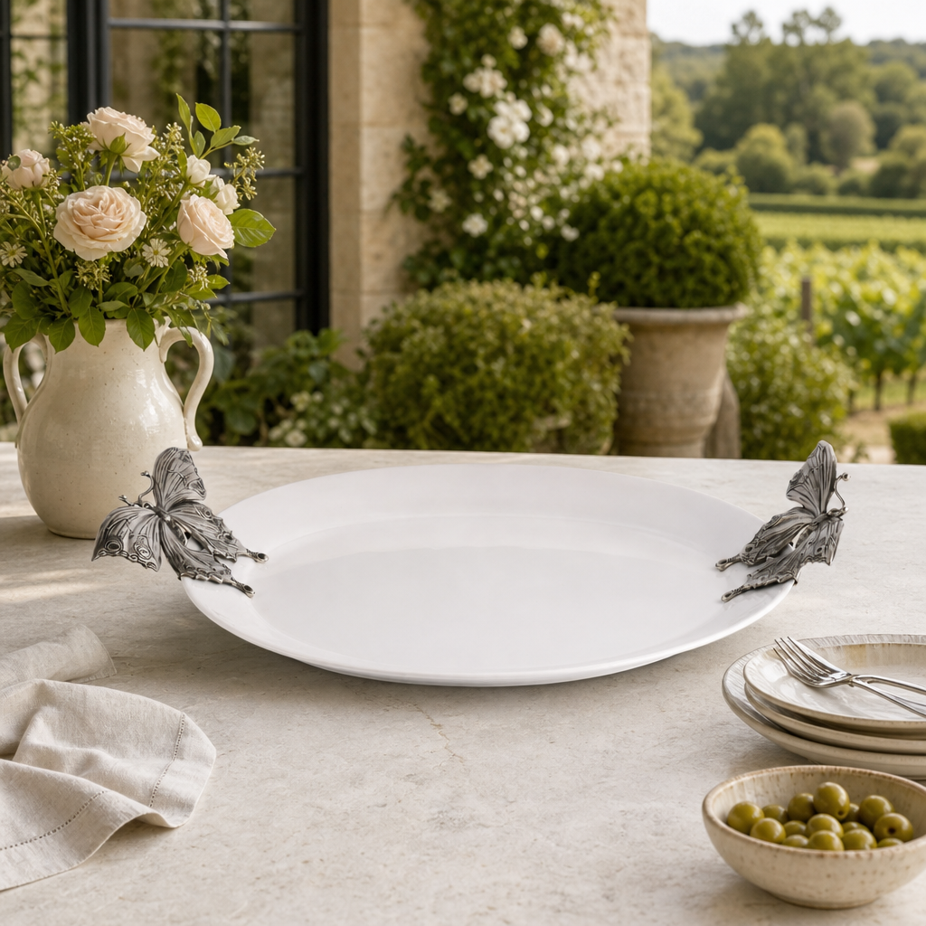Butterfly Stoneware Tray X-Large 6