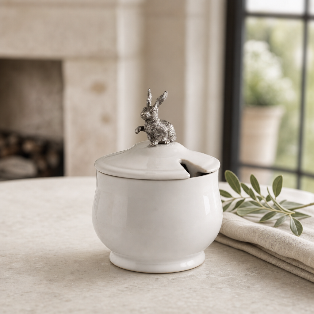 Sitting Bunny Sugar Bowl 1