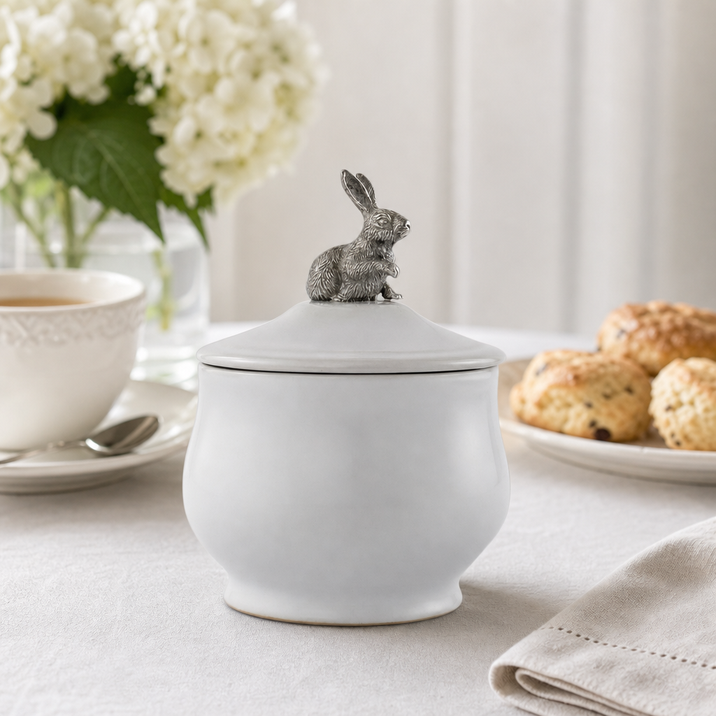 Sitting Bunny Sugar Bowl 7