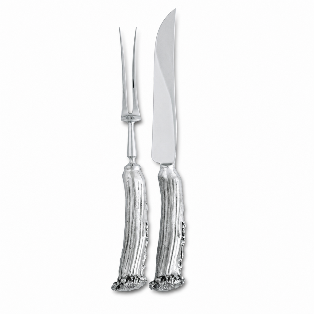 Pewter Antler Carving Set 1
