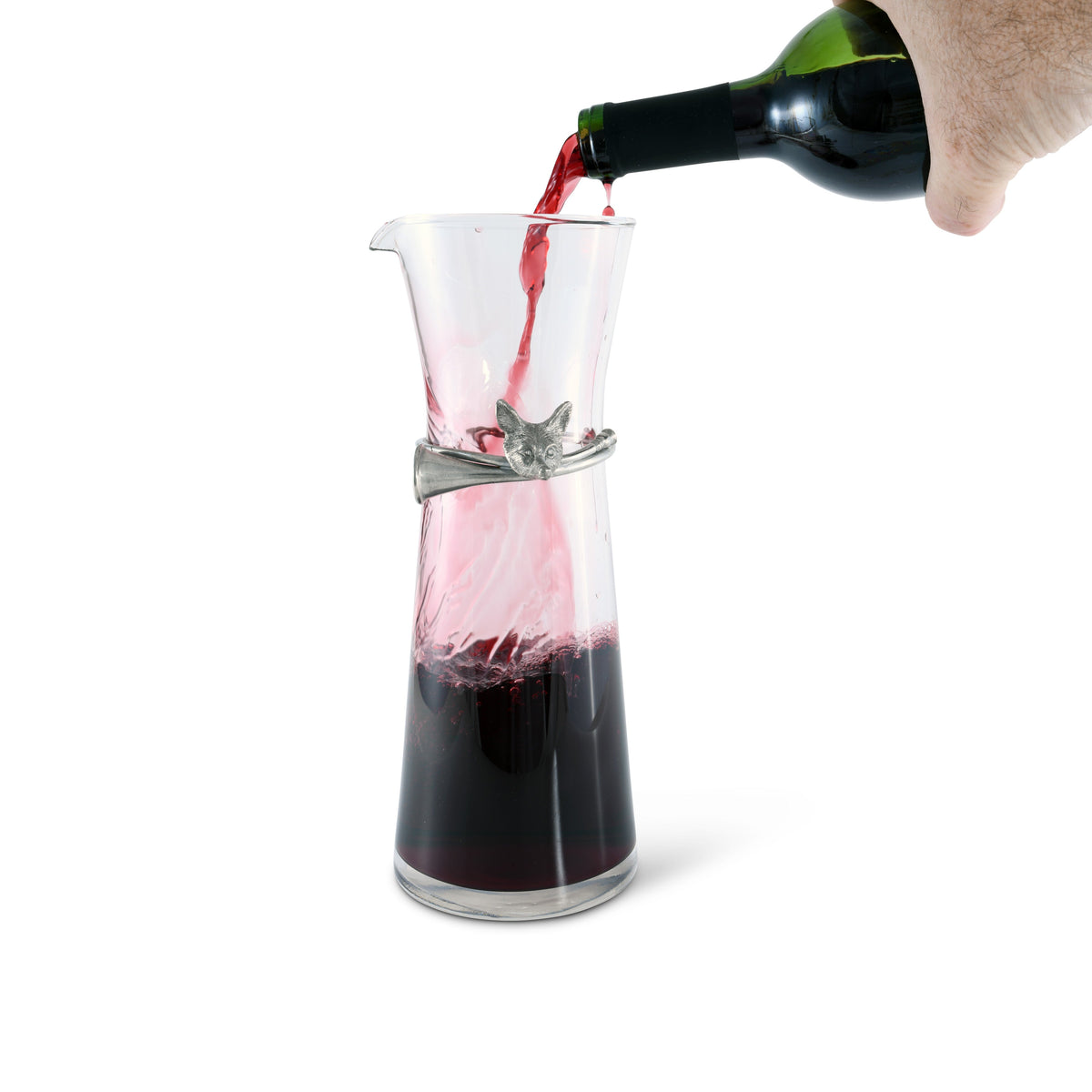 Wine Carafe with Pewter Hunt Equestrian Horn 8