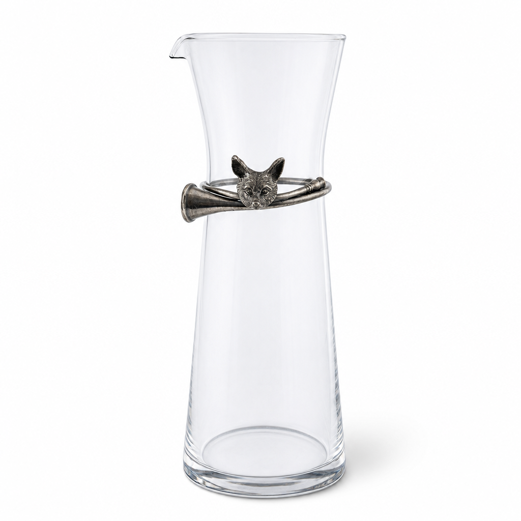 Wine Carafe with Pewter Hunt Equestrian Horn 9
