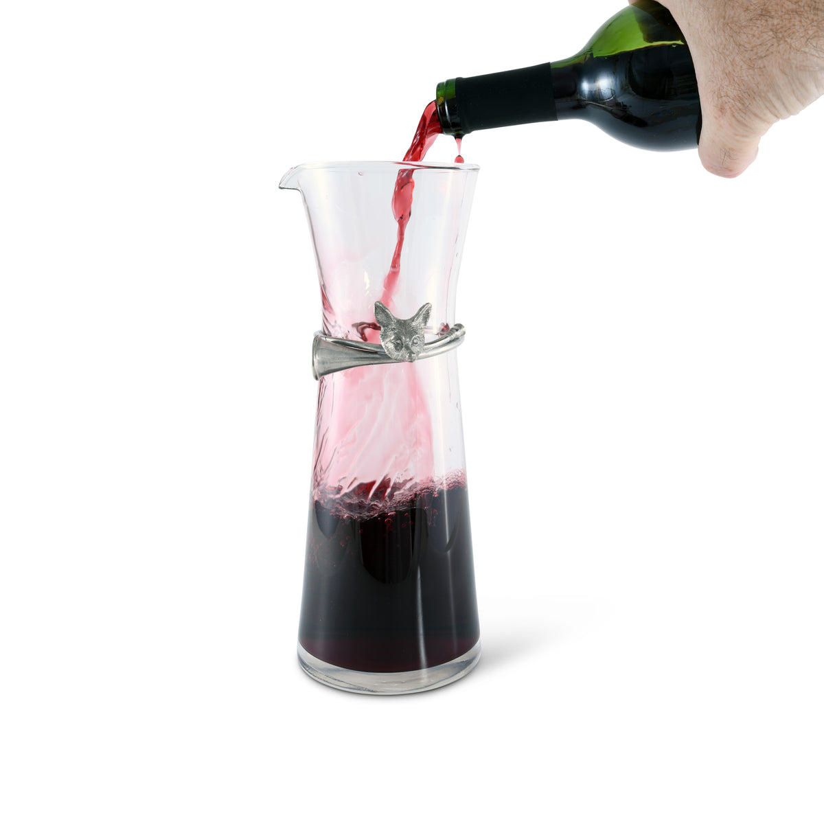 Wine Carafe with Pewter Hunt Equestrian Horn 10